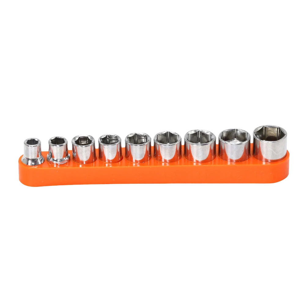 

9pcs 1/4 inch Drive 5-13mm Hex Bit Metric Socket Wrench Head Set Sleeve Wrench Adapter Auto Repair Hand Tool Nut Removal Tools