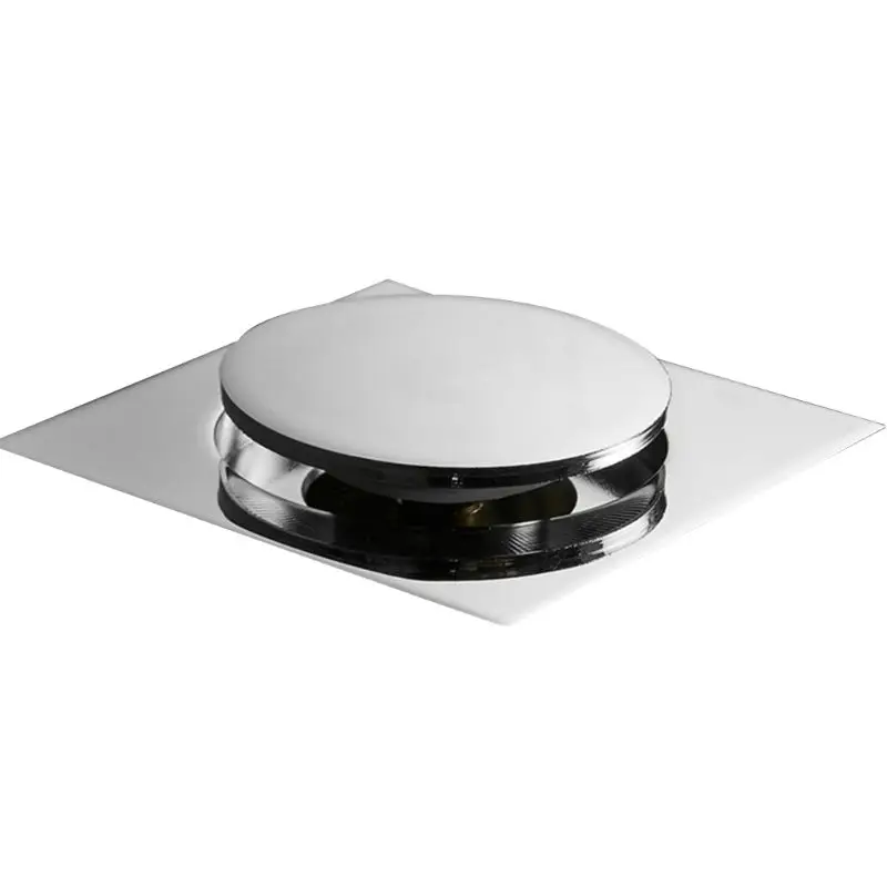 

Metal Anti-odor Floor Drain Square Pop-Up Floor Drain Cover Shower Room Push Down Drain Plug for Home Bathroom Use