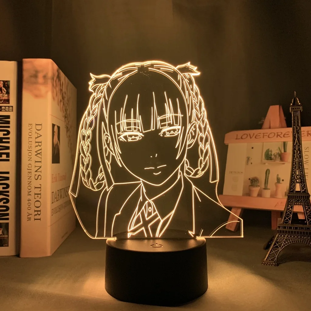 

Светодиодный ночник Kakegurui для спальни, компульсивный игровой плеер, Kirari Momobami, ночсветильник для декора, подарок на день рождения, аниме 3d лам...