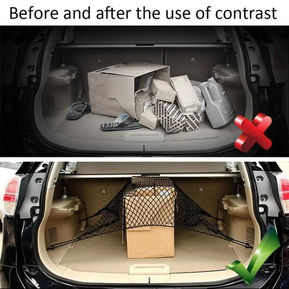 

Car SUV Rear Trunk Boot Floor Cargo Luggage Net Elastic Mesh Storage Fixed Set