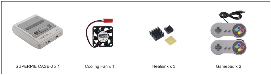 Retroflag SUPERPIE CASE-J пластиковая коробка для Raspberry Pi+ 32 ГБ sd-карта+ 3A адаптер питания+ HDMI+ вентилятор+ радиатор для RPI 3B