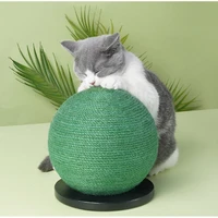 sisal cat scratch cactus ball with wood base cat interactive toy knitted cats scratch board grinding nails protecting furniture