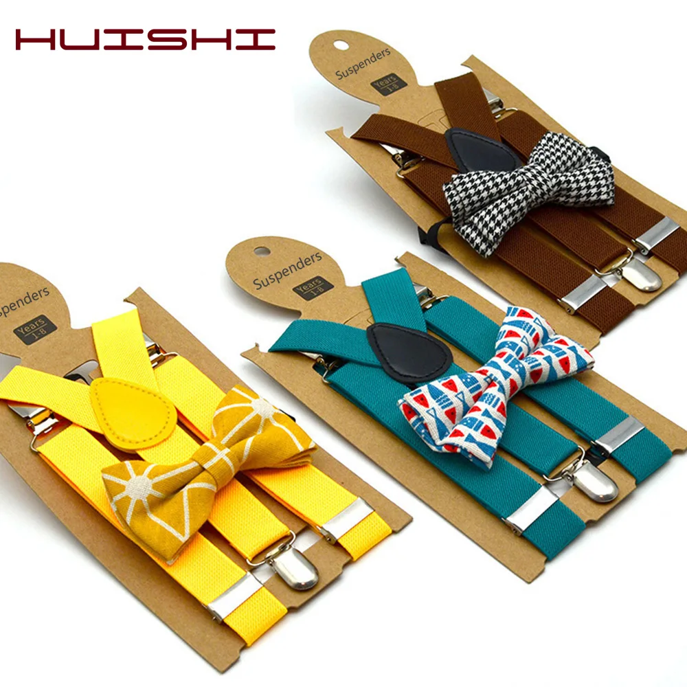 HUISHI-Tirantes ajustables para niños Y niñas, pajarita de Navidad, rojo Y azul, traje de boda,