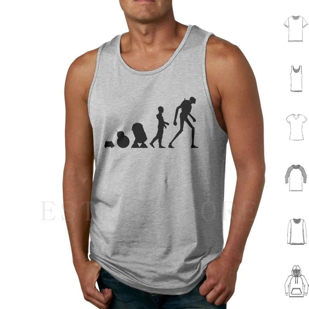 Evolution Of Droid T Shirt Tank Tops Vest Evolution Of K2so Droid Rogue One Gyn Erso Kylo Ren Bb8 C3po Dearh Star Han