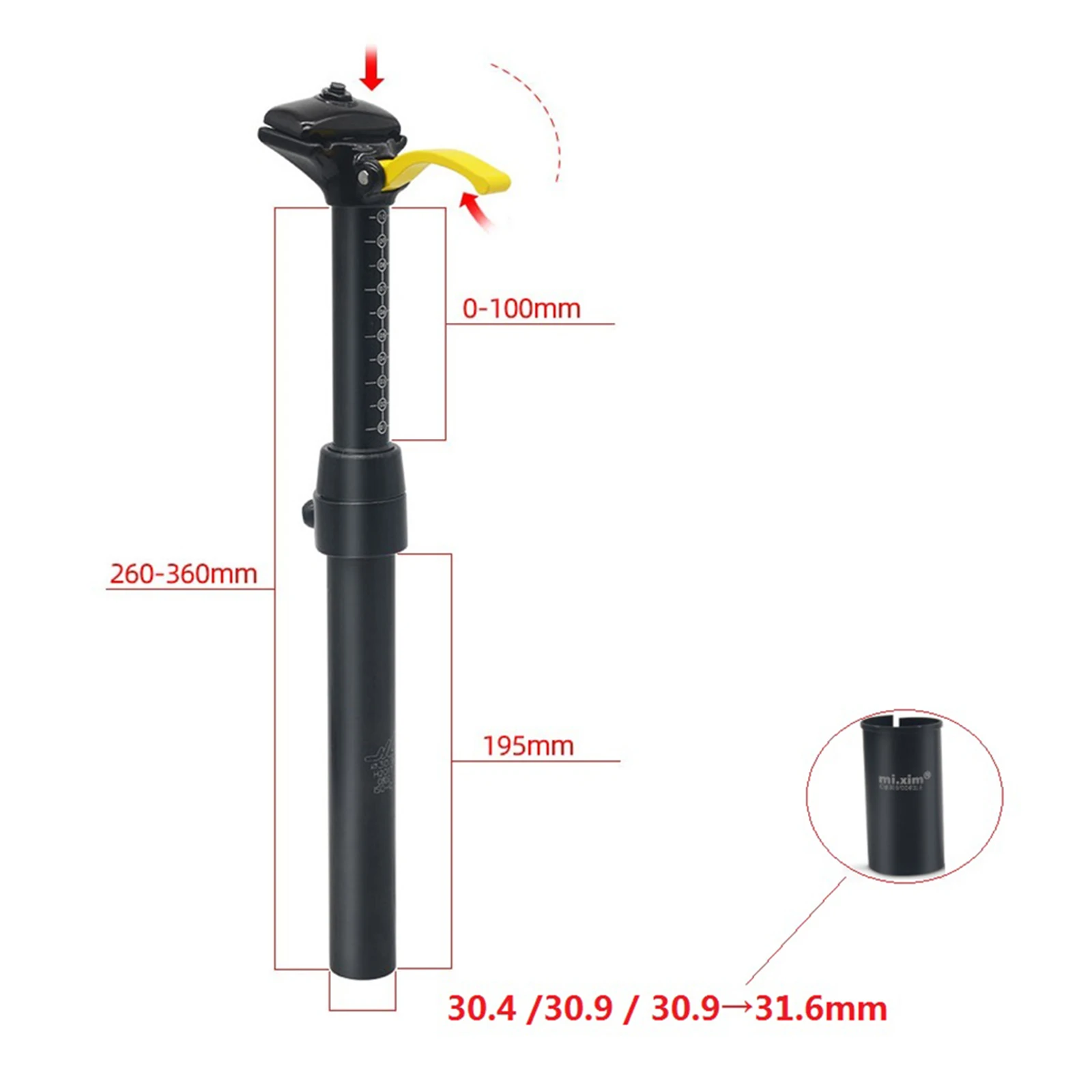 

Bike Adjustable Seatpost Bicycle Seat Post Shockproof Saddle Support Tube BMX Cycle Saddle Repair Fix Parts Components