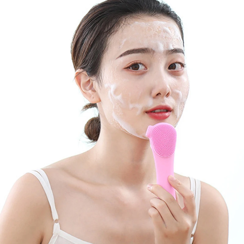 Электрическая Очищающая щетка для лица Водонепроницаемая силиконовая
