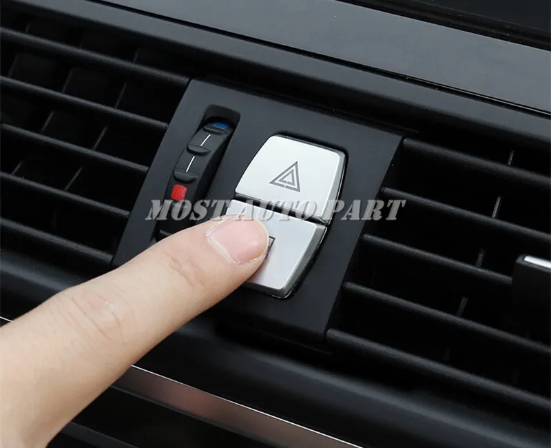 Внутренняя консоли Предупреждение лампа Кнопка Накладка для BMW серий 7 F01 F02 2009 2015
