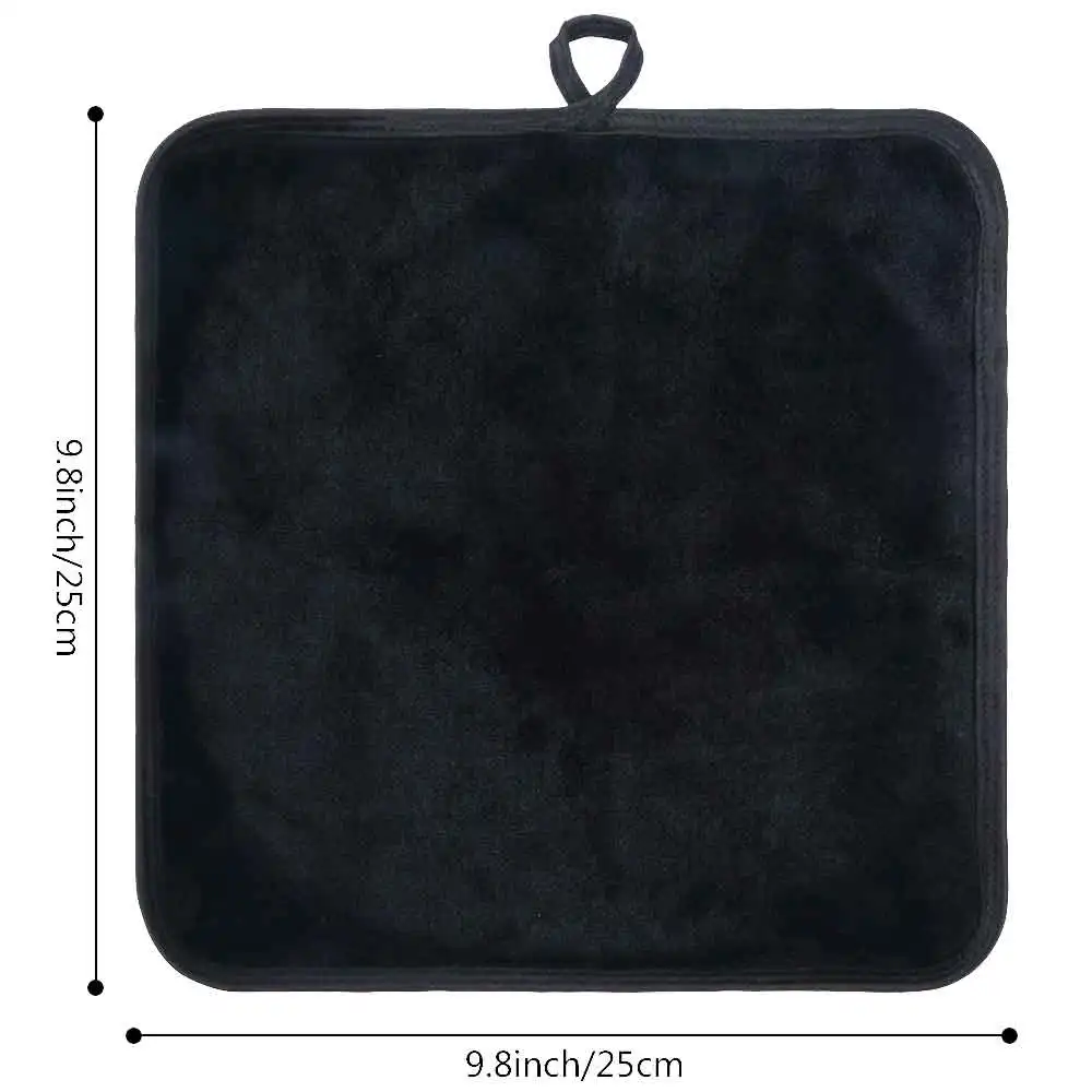 SUNLAND Makeup Remover Cloth Reusable Facial Cleansing Towel Microfiber Face Cloths Chemical-free Washcloth 10inX10in 6 Pack - Цвет: black