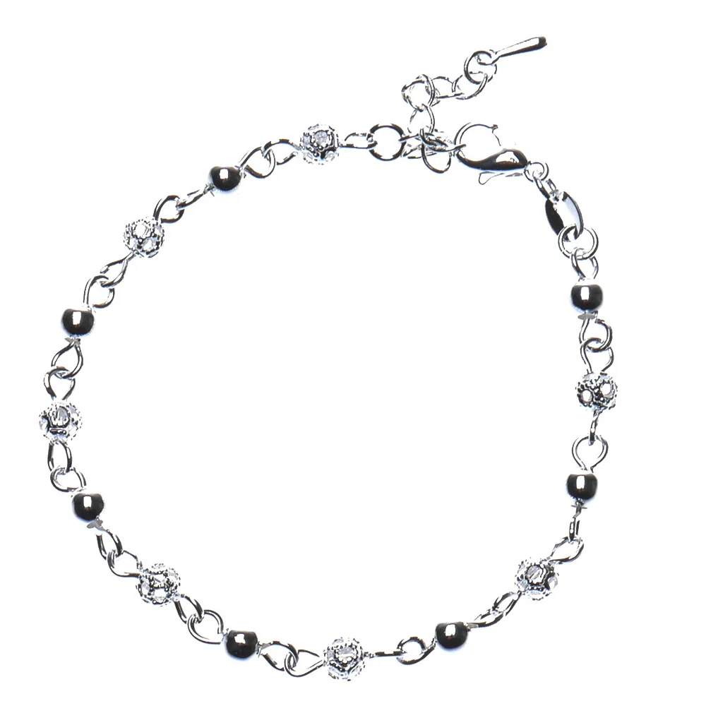 

Fashion Charming Adjustable Ball Plated Crystal Chain Bangle Cuff Jewelry Bracelets For Women Girls Wedding Party