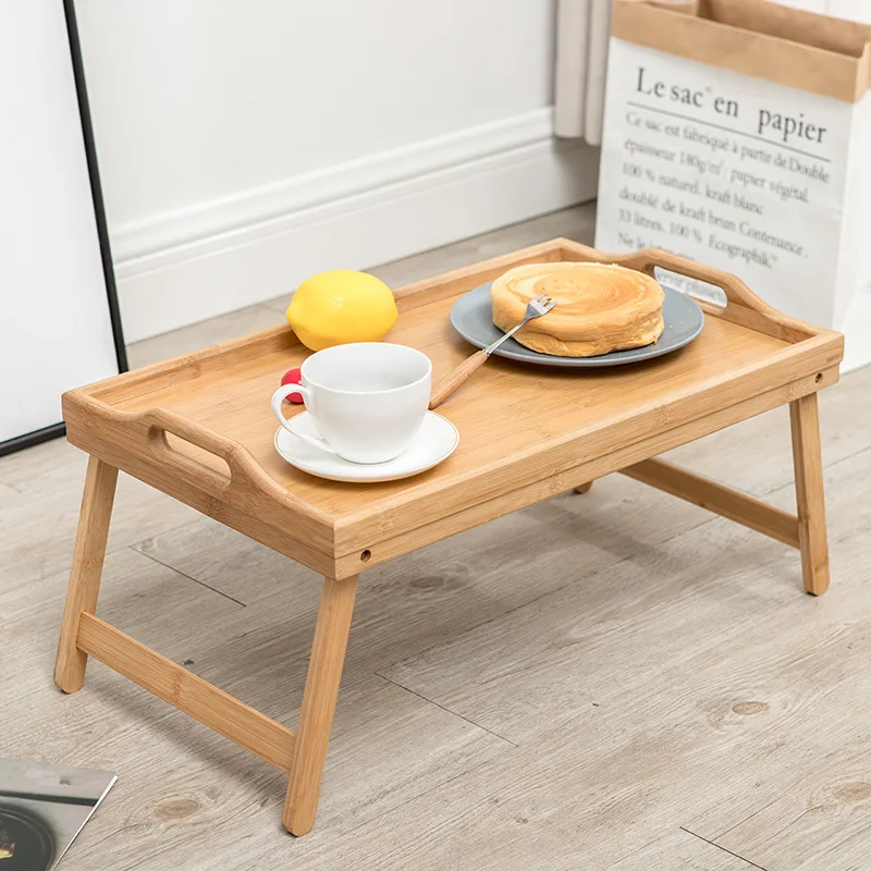 

Bamboo Folding Adjustable Laptop Table Game Food Sofa Bed Tray Picnic Lazy Desk Home Office Furniture
