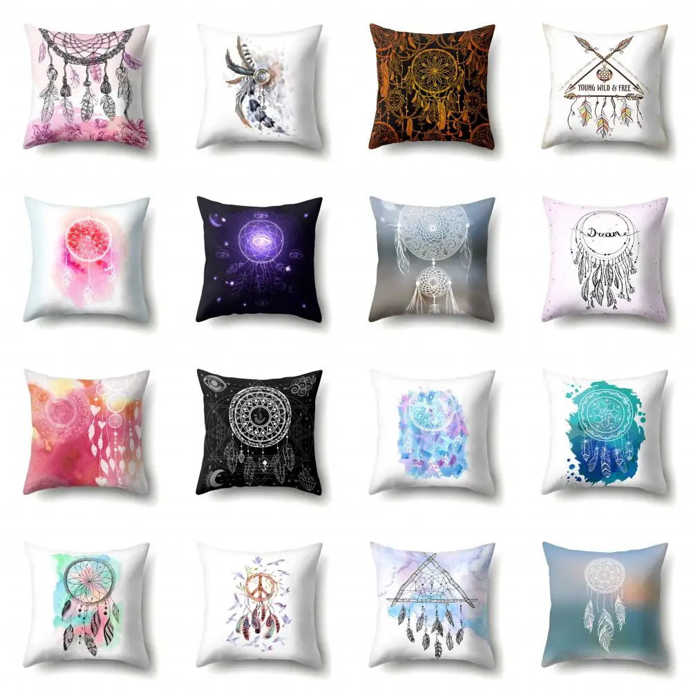 

Розовый в богемном стиле Стиль Наволочка на подушку «Ловец снов» Подушка Чехол из полиэстера, накидка для подушки, подушки для Гостиная див...