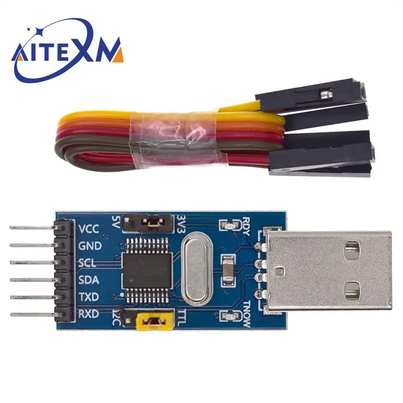 

2-в-1 модуль CH341T V3 3,3 В 5 в USB для I2C IIC UART USB для TTL одночипового последовательного порта загрузчика