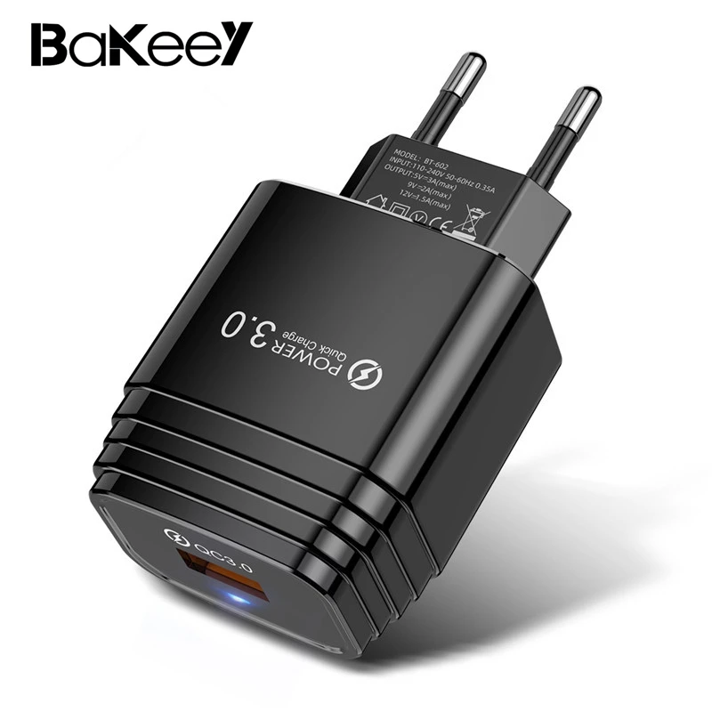 Bakeey Quick Charge QC3.0 универсальное портативное зарядное устройство USB для быстрой зарядки для путешествий штепсельная вилка EU US UK для samsung Xiaomi 9T Redmi