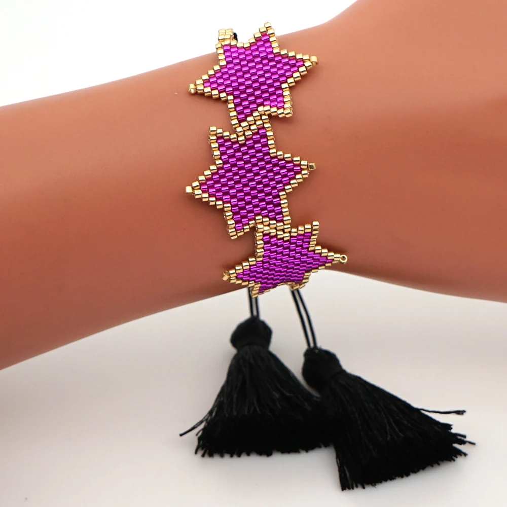 

Go2boho Insta Fashion Star Bracelets Miyuki Bracelet Jewelry purple Armband Tassel Pulseras Mujer Moda Women Bohemian Jewellery