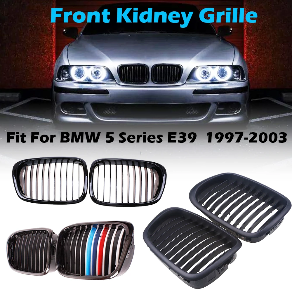 Rhyming Front Bumper Kidney Grille Single Slat Grill Car Accessories Replacement Part Fit for BMW 5 Series E39 M5 1997-2003