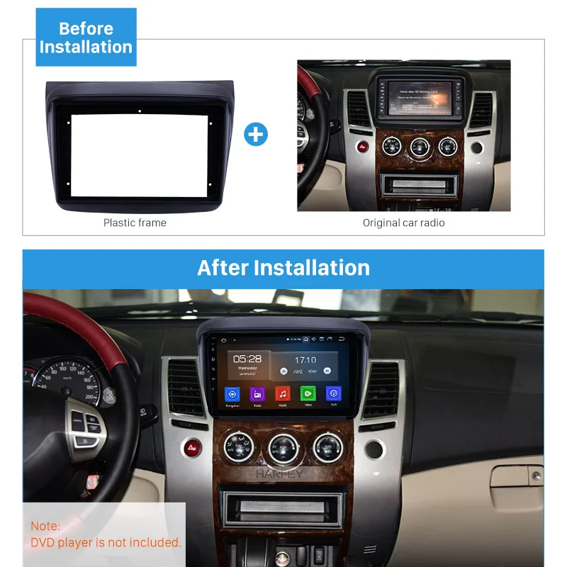 Harfey 9 дюймов Автомобильный gps рамка Установка монтажный комплект для MITSUBISHI PAJERO