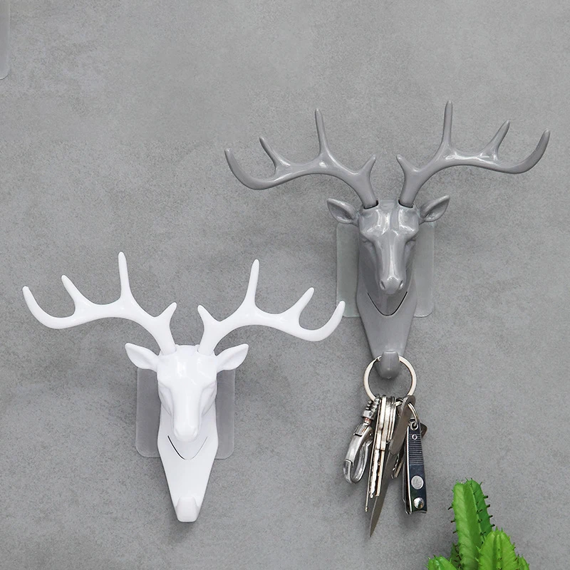 

Wall Hanging Antler Hook Deer Head Key Storage Deer Hook For Hanging Clothes Hat Scarf Key Horns Hanger Rack Wall Decoration