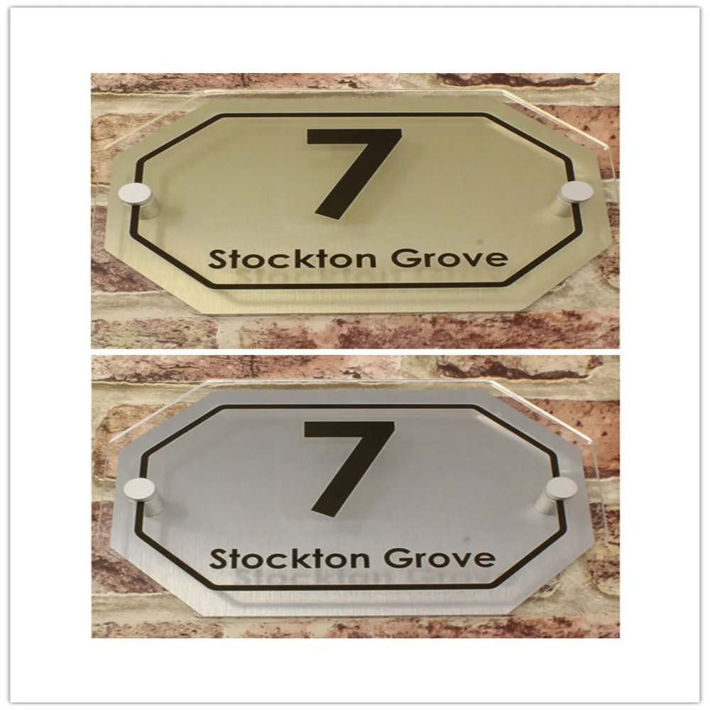 

Personalised Modern 5MM Acrylic House Number Sign Street Name