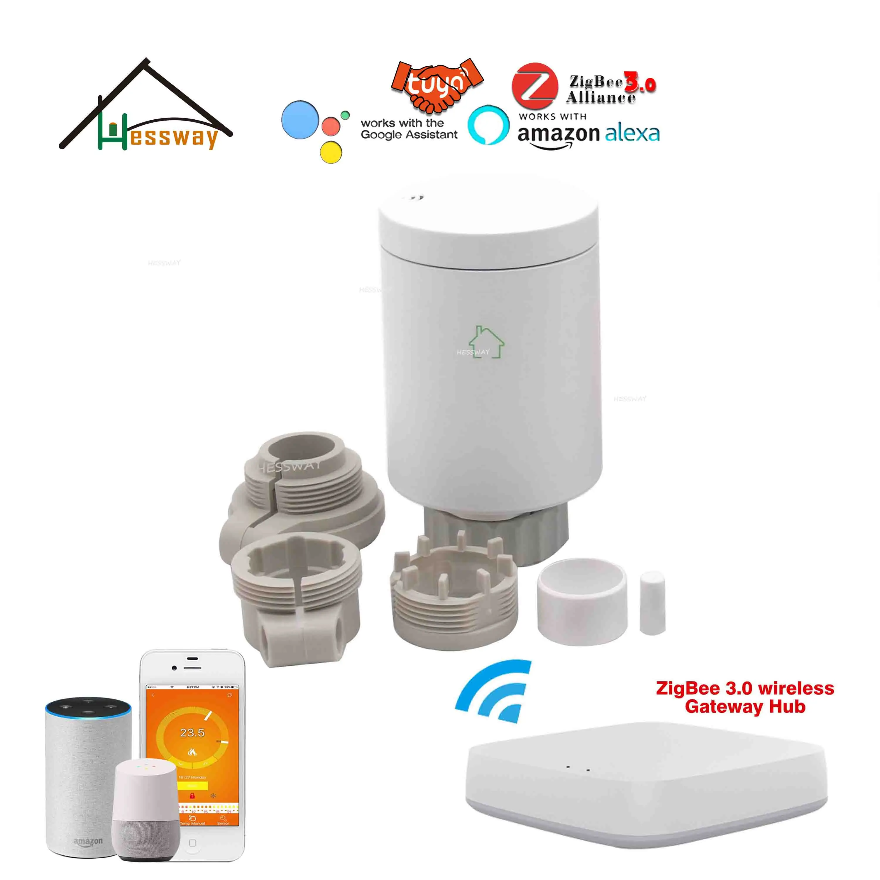 Терморегулятор HESSWAY Wi-Fi tuya zigbee клапан термостата для умного контроля ворот