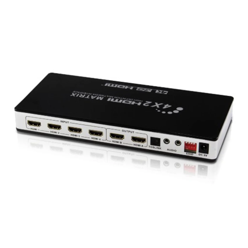 HDMI 2 0 матрица 4X2 4K 60Hz HDCP EDID управление двойной аудио выход волокна L/R коммутатор