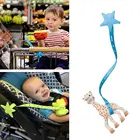 Нетоксичная цепочка для соски-пустышки со звездами, силиконовый крючок для детской коляски, держатель для игрушек для детской коляски, аксессуары для малышей