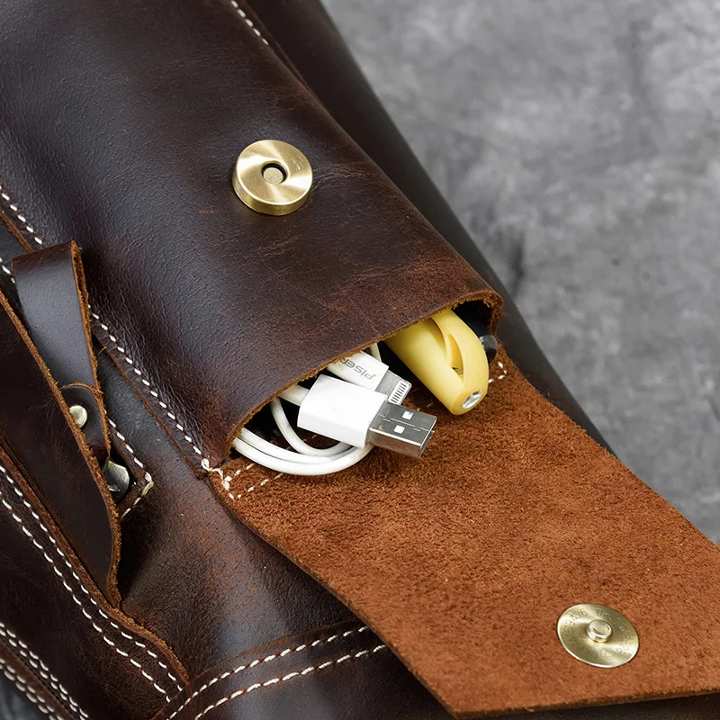 Luufan новая нагрудная сумка из натуральной кожи винтажная на лямках