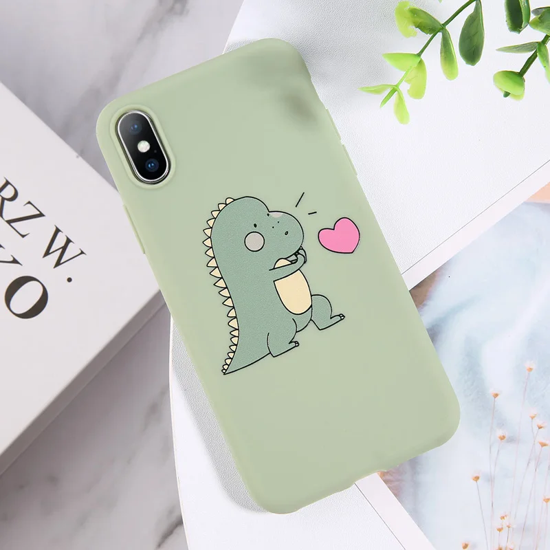 AC7700 USLION мультяшный динозавр авокадо чехол для телефона для iphone 11 Pro X XR XS MAX 7 6 6S 8 Plus силиконовый чехол с сердечком Мягкий ТПУ чехол - Цвет: AC7700