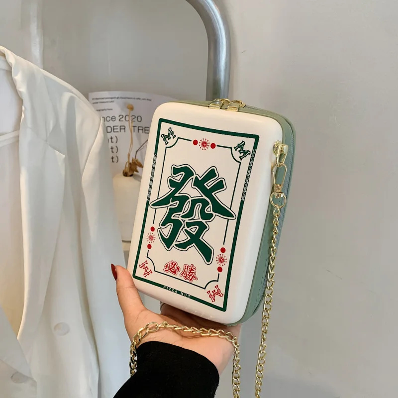 Фото Оригинальная женская сумка через плечо с принтом китайского Маджонга модная