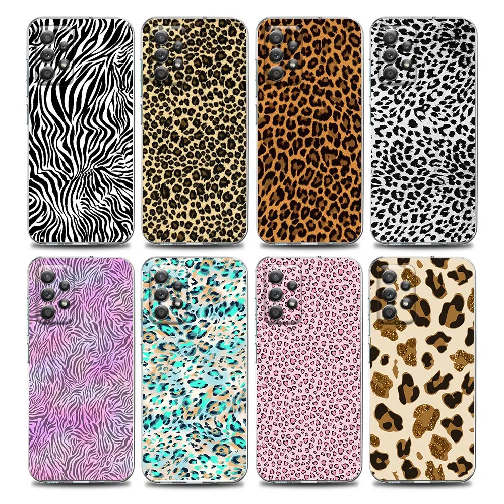 

Fashion Sexy Leopard Grain Clear Phone Case for Samsung A01 A02s A11 A12 A21 S A31 A41 A32 A51 A71 A42 A52 A72 Soft Silicon