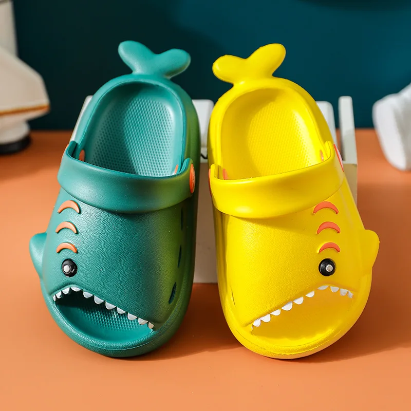 

Summer Fashion Fun Shark Slippers Baby Boy Beach Shoes Soft Bottom Non-slip Hole Shoes Baby Girls Toddler Shoes Kids Sandals