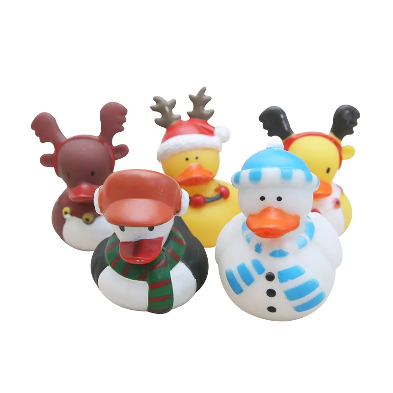 8 шт. Рождественский шарф шапка снеговик лося плавающая утка мягкая резиновая