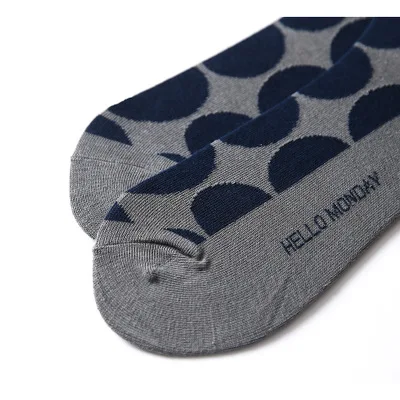 Серый синий горошек холодный цвет Стиль Уличная мода с INS хлопковые носки для