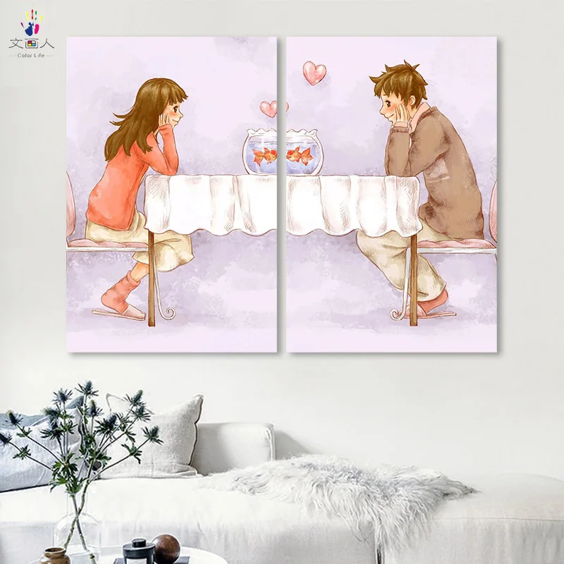 Картина по номерам картина декоративная иллюстрация пары ручная роспись маслом