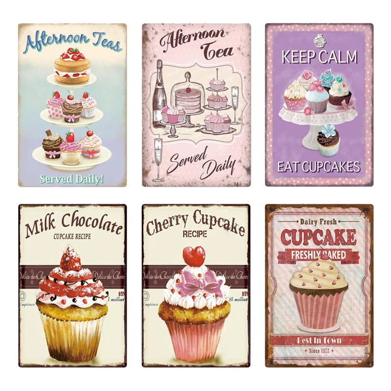 

Вывески для кексов Chocalate, вывески для тортов, меню, жестяная вывеска, настенная тарелка, постер, декор для кафе, ограничитель, десертный магаз...