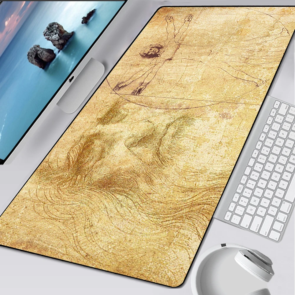 

Большой игровой коврик для мыши, компьютерный коврик для мыши, компьютерный игровой коврик для мыши, коврик для ноутбука, Леонардо, да Винчи,...