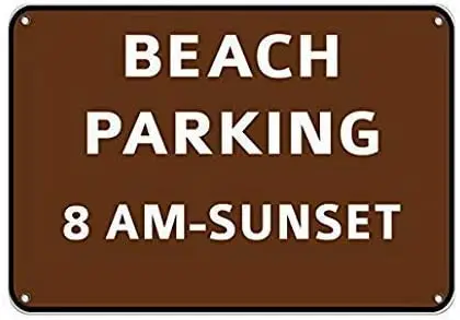 Funny Metal Tin Sign Man Cave Garage Decor 12 x 8 Inches Beach Parking 8 Am Unset Security Sign The Company Man Cave Indoor