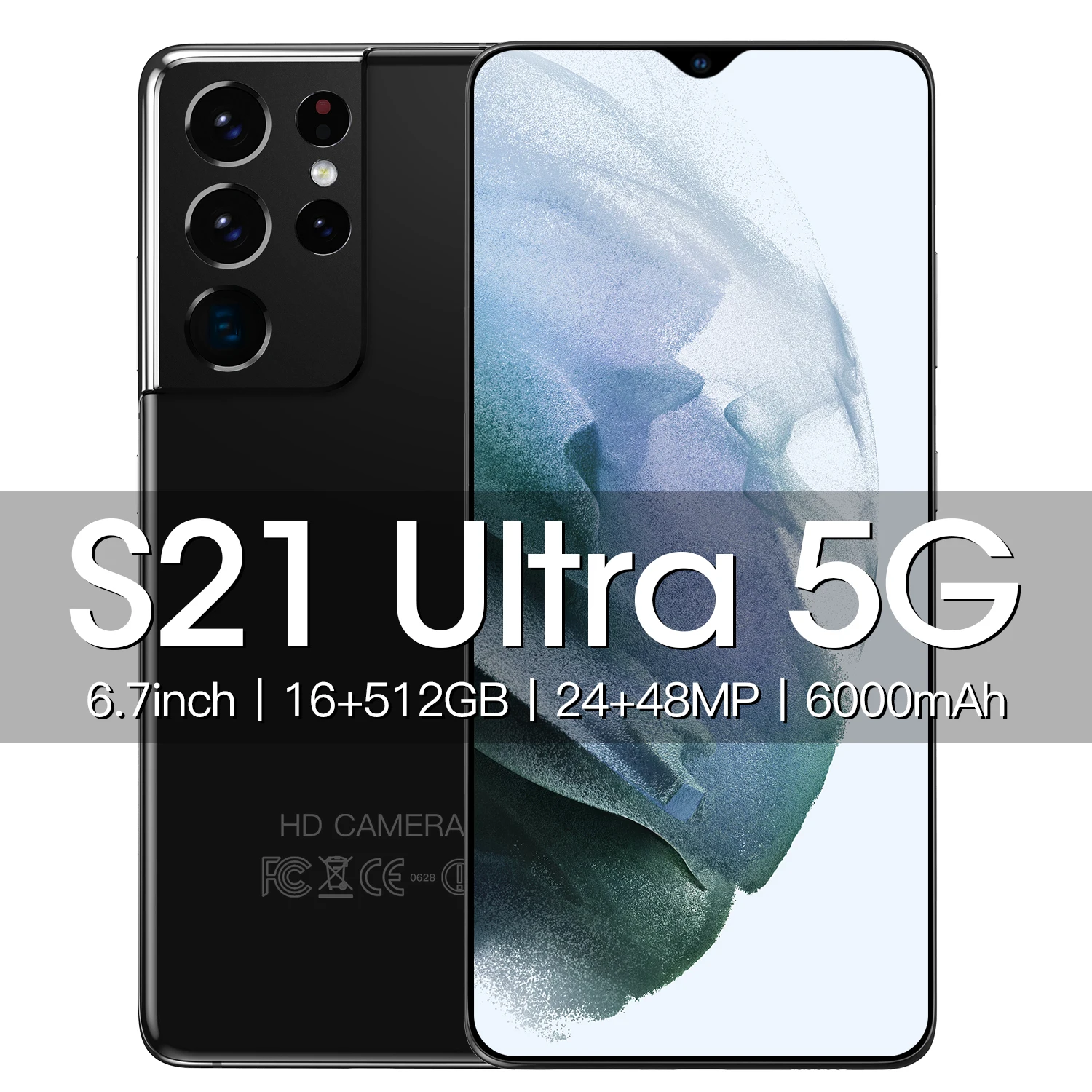 

S21 Ultra 16GB+512GB 6.7 Inch HD Creen Andriod 10.0 Dual SIM+SD Smart Phone 2021 New Global Face ID 24MP+48MP 6000mAh Cellphone