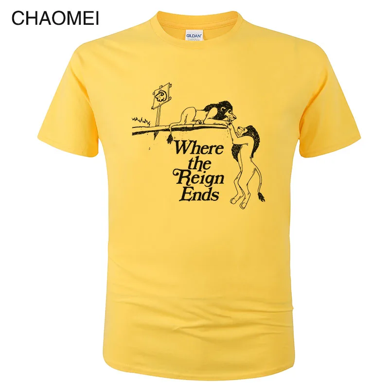 Мужская футболка с принтом Where The Reign Ends Camisa Hombre забавная хлопковая Футболка