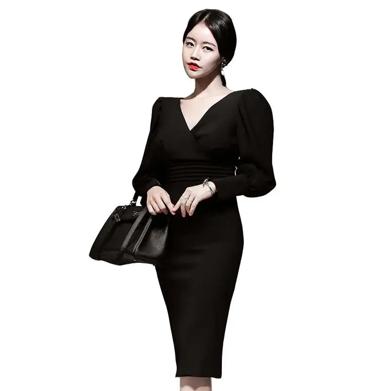 

New Women Bandage Elegant Midi Dress Vestidos Black Celebrity Party Bodycon Club Dress