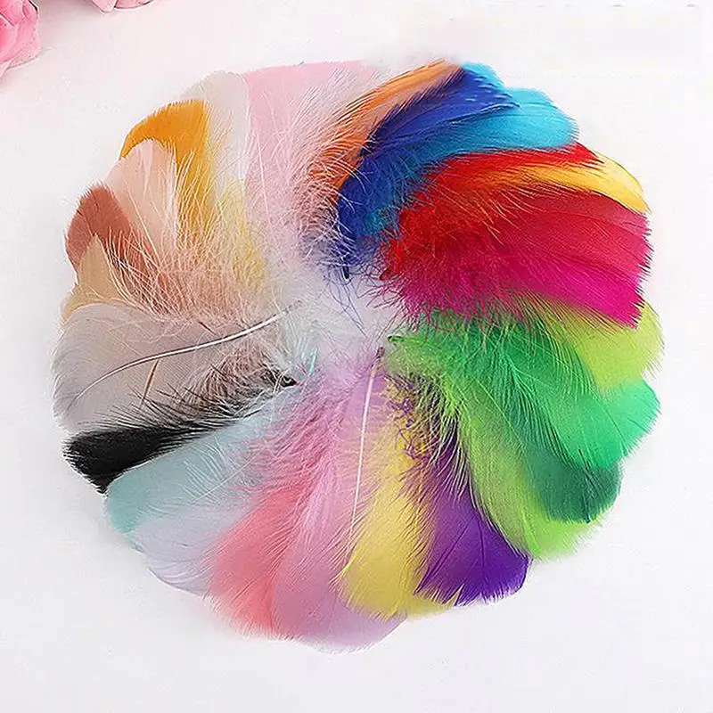 

100pcs 6-12 Cm Middle Floating Goose Feather Natural Colourful Feather for Wedding Party Clothing Decoration DIY Craft Feathers