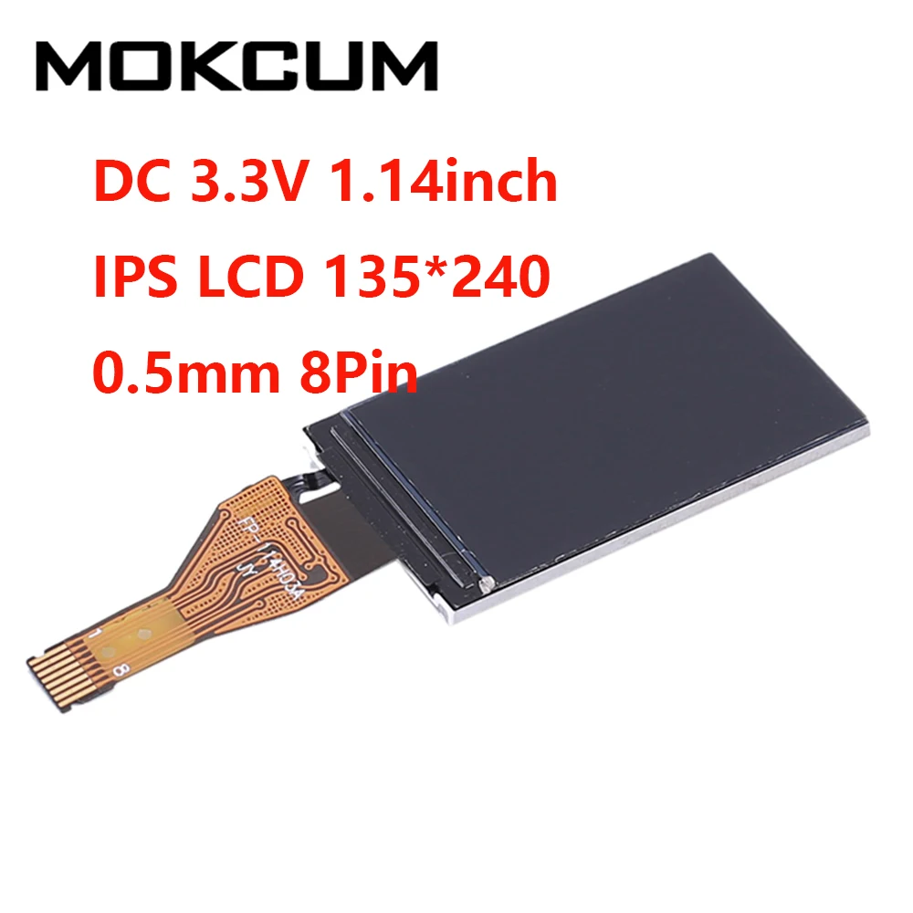 

DC 3,3 V 1,14 дюймов IPS ЖК-дисплей Экран дисплея 135*240 0,5 мм 8Pin ST7789 драйвер SPI Интерфейс 135x240 Разрешение