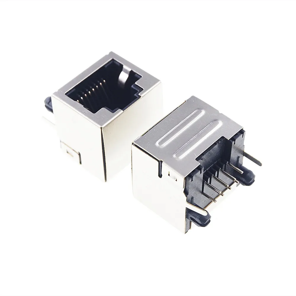 20 шт. RJ45 Однопортовый экранированный модульный PCB Jack 8P8C прямоугольный сквозной