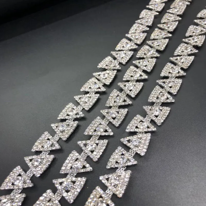 

10Yards Rhinestone Trimmings Crystal Type Rhinestones Chain DIY Sewing Accessories For Wedding Dress