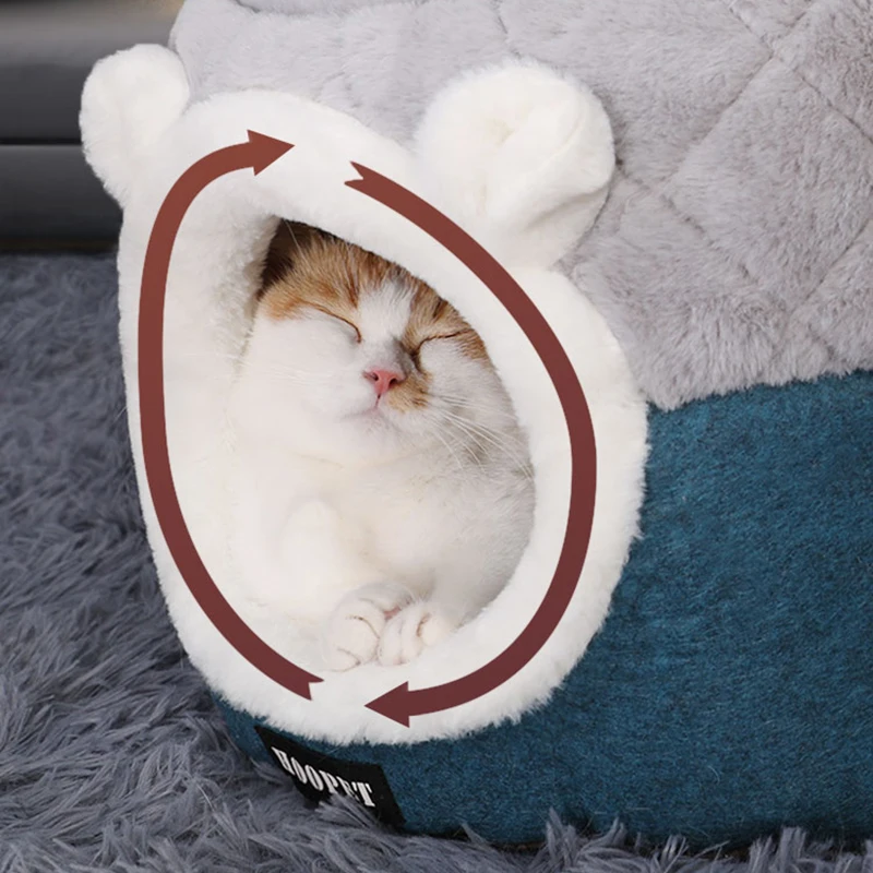 hoopet pet cat basket bed cat house warm cave kennel for dog puppy home sleeping kennel teddy comfortable house cat bed free global shipping