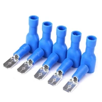 new 6 3mm 16 14awg female male electrical wiring connector blue insulated crimp terminal spade blue fdfd2 250 mdd2 250