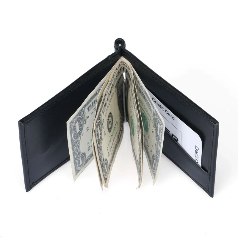 Модные магнитные металлические зажимы для денег мужчин кожаный кошелек банкнот