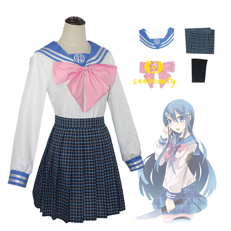 

Anime Danganronpa Maizono Sayaka Cosplay Costume Dangan Ronpa School Girl Uniform Women Skirt Set Halloween Party Carnival Dress