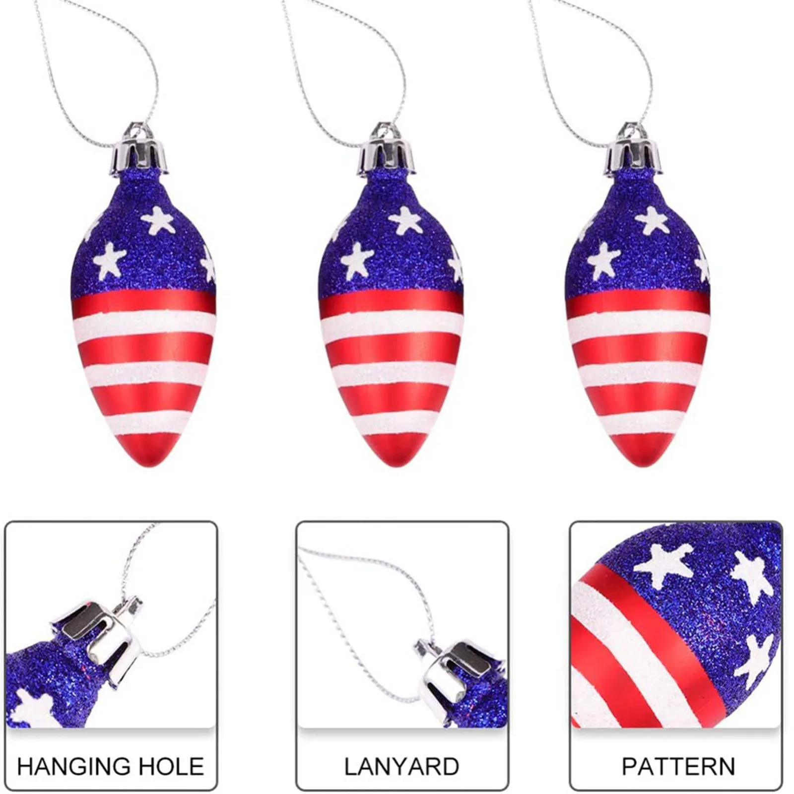 

9PC Independence Day Decoration Home Party Hanging Ball Pendant Gift Ornament Hanging Pendants Craft Decor Tool Accessories