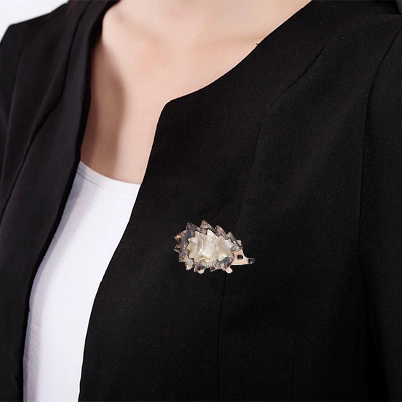 Женская акриловая брошь MAIKALE модная ацетатная для шарфа из смолы Ёжик булавки