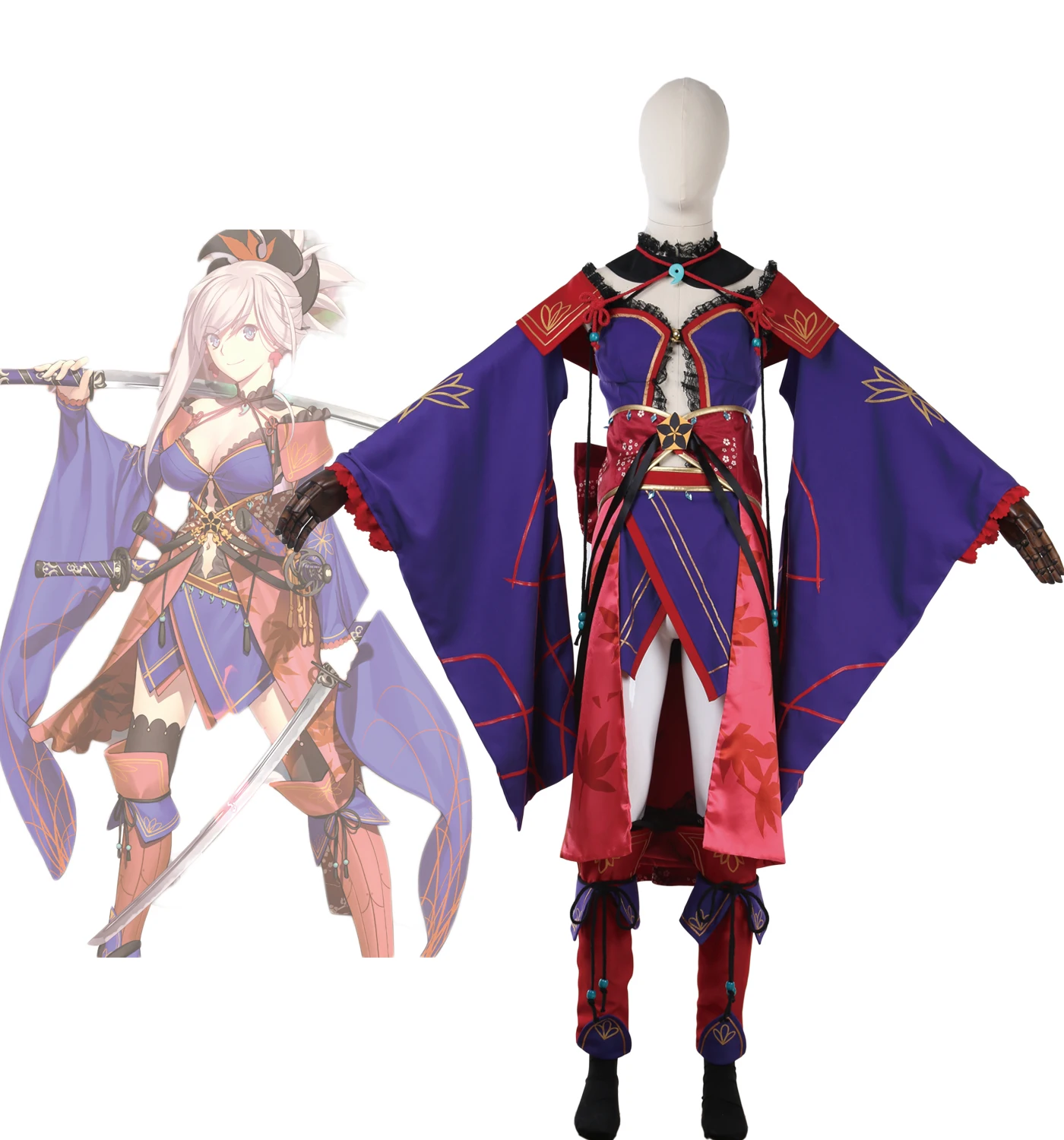 

Fate Grand Order FGO Миямото Мусаси Косплей Костюм Полный комплект на заказ для женщин костюмы на Хэллоуин